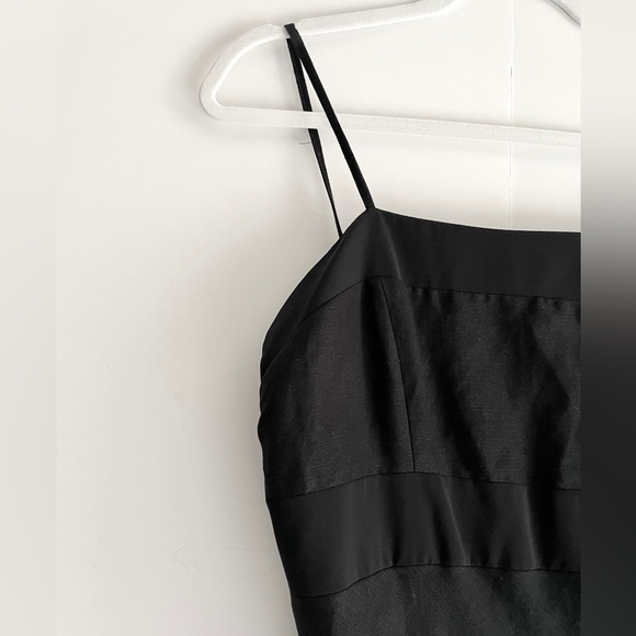 Deane & White Vintage Square Neck Cottagecore Black Linen Dress - Picture 3 of 9